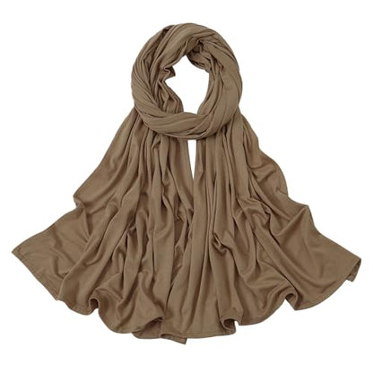 Soft Stretch Head Wrap Scarfs Long Turban Head Wrap Tie for Women - color: Khaki