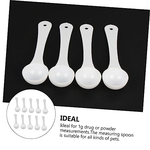 Zerodeko 30pcs Pet Medicine Scoops Accurate Gram Measuring Cups for Powdered Medication Lightweight Feeding Spoons for Pets for Fish Tanks and Animals
