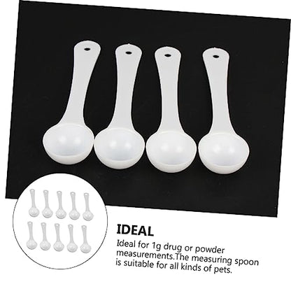 Zerodeko 30pcs Pet Medicine Scoops Accurate Gram Measuring Cups for Powdered Medication Lightweight Feeding Spoons for Pets for Fish Tanks and Animals