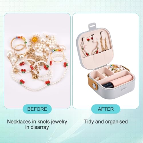 Silicone Jewelry Boxes Present Box,PU Leather Travel Jewelry Case,Mini Jewelry Box Travel Jewelry Box Jewelry Gift Boxes Necklaces Earrings Bracelets Boxes for Women,Light Grey - color: Light Grey