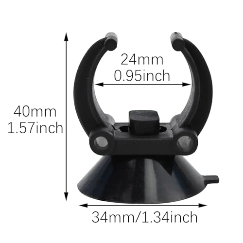 RLECS 8PCS Black Aquarium Heating Rod Suction Cup Fish Tank Air Hose Clamps PVC Pipe Clip Fits 1 Inch Standard Heater