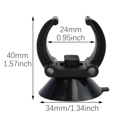 RLECS 8PCS Black Aquarium Heating Rod Suction Cup Fish Tank Air Hose Clamps PVC Pipe Clip Fits 1 Inch Standard Heater