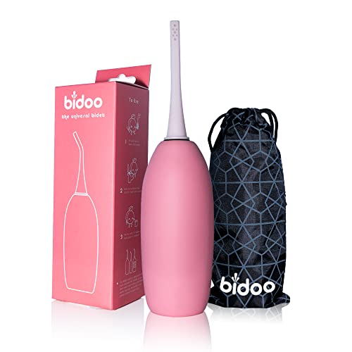 BIDOO The Universal, Portable Bidet (Pink Salt) with Cap and Travel Bag l Replaces Wet Wipes and Shower Toilet l Peri Bottle for Postpartum l Elder Care l New Moms l Pre and Post-Intimacy - color: Pink