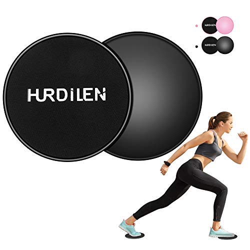 Core Sliders, Exercise Gliding Discs Dual Sided Use on Carpet and Hardwood Floors, Lightweight and Perfect Fitness Apparatus for Training Abdominal Core Strength - color: Dark Black