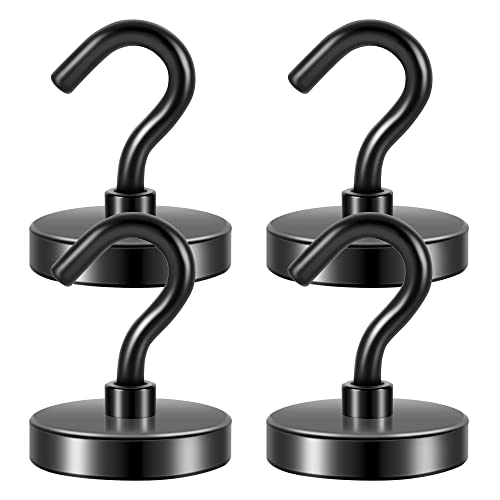 Neosmuk Magnetic Hooks for Cruise Cabins,130lb Heavy Duty,Black,4 Pack - color: Black, size: 1.26 inches