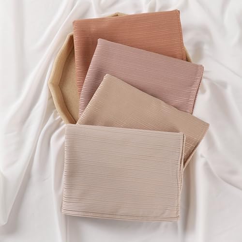 Ribbed Jersey Hijab Scarf for Women, Hijab for Women Muslim Breathable Stretchy Hajib - color: Rust