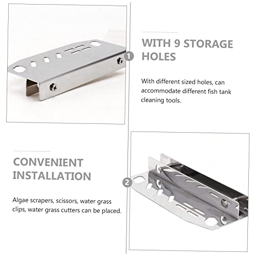 Sosoport 1Pc Aquarium Tool Organizer Fish Tank Holder for Accessories Compact Rack for Scrapers Scissors and Water