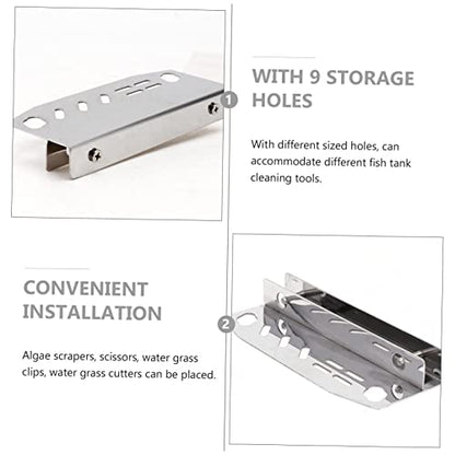 Sosoport 1Pc Aquarium Tool Organizer Fish Tank Holder for Accessories Compact Rack for Scrapers Scissors and Water
