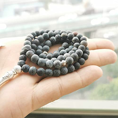 albasha Tasbih 99 beads Natural weathered agate stone Misbaha Muslim Eid gift islamic bracelet