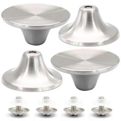 Dutch Oven Knob, Silver Lid Knob Replacement, 4pcs | for Enameled Ceramic Cast Iron Dutch Oven Pot Lid, Pan Lid Handle - color: Chrome-4pcs