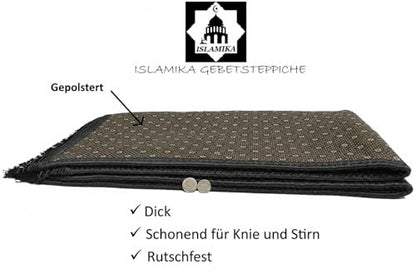 Durable Prayer Rug Muslim Mat Islamic - Luxurious Velvet Prayer Rug Sajadah for Kids Men Women for Eid Travel Ramadan, Soft and Luxury (Black) - color: Black