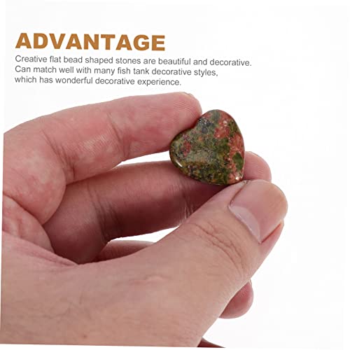 ORFOFE 20pcs Heart-Shaped Stone Adornments for Fish Tank Aquarium Crystal Stones Decorative Aquarium Landscape Decors Mixed Styles for Vibrant Underwater Scenes