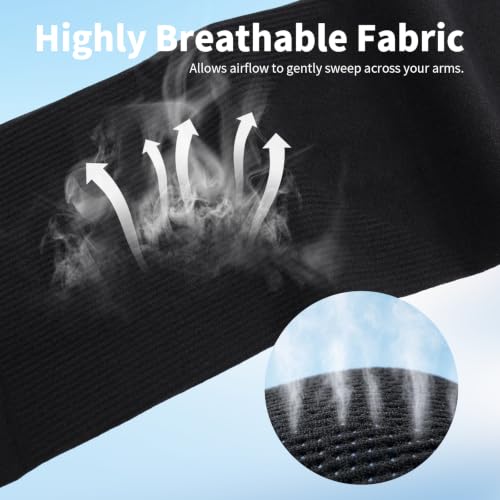 Cooling Arm Sleeves - 4 Pairs UV Sun Protection Sleeves for Women & Men, Breathable Elastic Arm Coolers for Hiking, Driving, Working & Outdoor Sports
