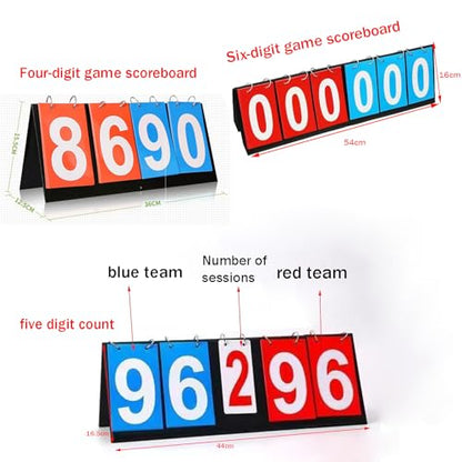 Basketball Game Scoreboard, 4/5/ 6 Digit, Portable/Flip, Reusable, Easy to Read+ Waterproof/Easy to Clean,not Take Up Space, for Soccer, Basketball, Baseball,4-digit - size: 4-digit