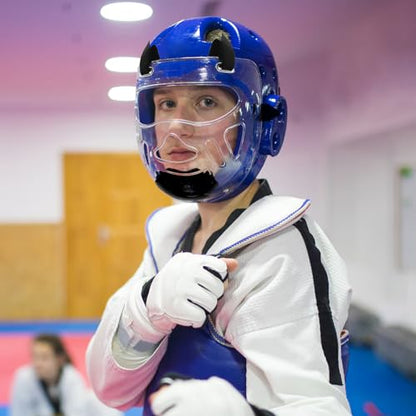 Clear Boxing Faceshield,Sparring Headgear, Taekwondo Protective Mask,Face Protection Cover for Boxing - size: Medium