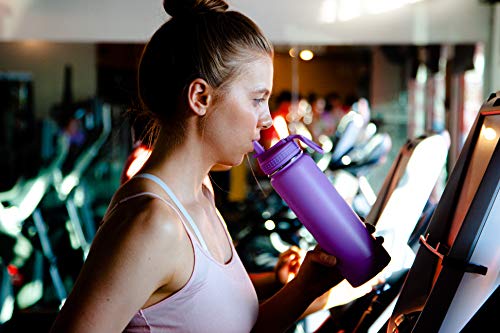 Takeya 24 oz Actives Stainless Steel Water Bottle with Straw Lid – Leakproof, Double-Wall Insulated, Keeps Drinks Cold 24 hrs/Hot 12 hrs, BPA-Free, Powder-Coated, Gym & Travel, Lilac - color: Lilac, size: 24 Ounces