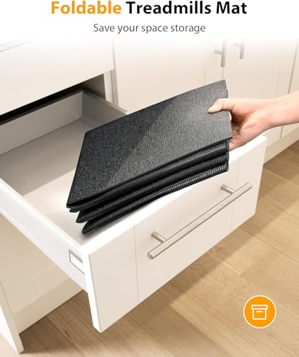 Foldable Treadmill Mat for Carpet - Walking Pad Mat for Home | Treadmill Mat for Hardwood Floors, Waterproof, Non-Slip, Rubber, for Bike/Exercise Equipment/Elliptical, Shock Absorbing - size: 72.1"L x 31.4"W x 0.2"Th