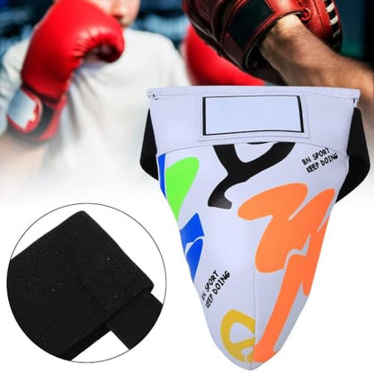 HERCHR Children Groin Guard, Boxing Kickboxing MMA Muay Thai Sparring Groin Guard Protective Gear for Sanda Taekwondo Training - color: White