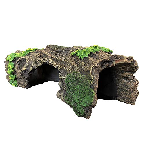 SLOCME Aquarium Wood Ornament Fish Tank Trunk Decoration - Driftwood Decor with Cave for Fish and Shrimp to Swim Through Or Hide Out