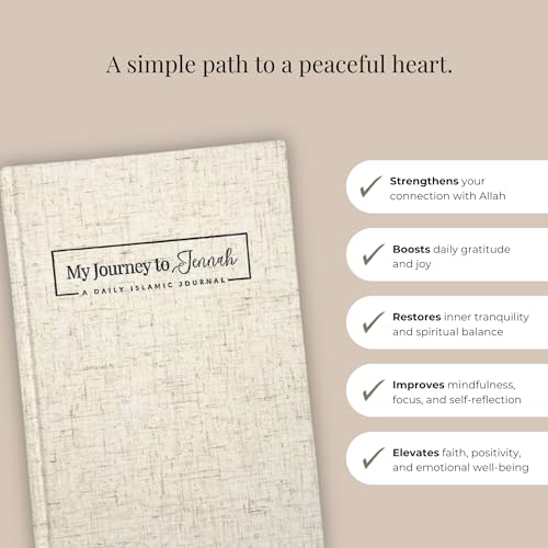 My Journey to Jennah: 5-Minute Guided Islamic Gratitude & Manifestation Journal - Undated Self-Care Book with Daily Dua, Dhikr, Quran Verses, 99 Names of Allah, and Hadith - Cultivate Positivity & Mindfulness | Muslim Gifts