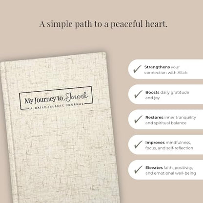 My Journey to Jennah: 5-Minute Guided Islamic Gratitude & Manifestation Journal - Undated Self-Care Book with Daily Dua, Dhikr, Quran Verses, 99 Names of Allah, and Hadith - Cultivate Positivity & Mindfulness | Muslim Gifts