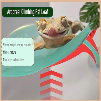 Crested Gecko Tank Accessories，Crested Gecko Hide，Frog Habitat Platform，Gecko Wall Climbing Toy &Reptile Branches（3PCS） (Light Blue) - color: Light Blue