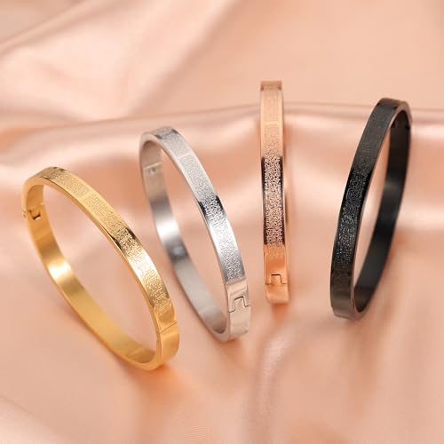 AYATUL KURSI Islamic Jewelry Bracelets Stainless Steel Openable Bangles Arabic Calligraphy Islamic Faith Gifts Messager Islamic Calligraphy Muslim Men Jewelry Bracelets Gift for Women - color: 2-Steel color