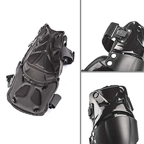 Motorcycle Knee Shin Guard Pads, Long Leg Sleeve Crashproof Motocross Protective Gear Armor Bendable Adjustable Mtb Knee Pads for Men Mountain Biking Racing (Black) - color: Black