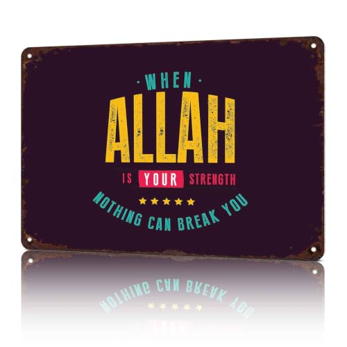 Islamic Quote Vintage Metal Wall Art Signs 8X12 In