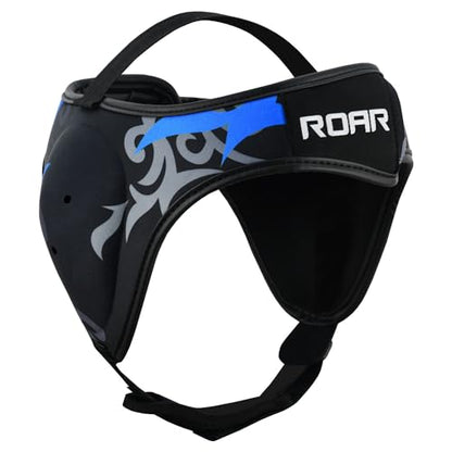 ROAR-INT Wrestling Headgear Men BJJ Ear Guard Protection MMA Grappling Cauliflower Helmet - color: Eagle-Blue (Pack-1)
