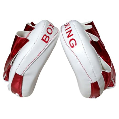 Curved Focus Punching Mitts Hand Professional 16x17x4.5cm Punch Pads PU Leather - color: Red
