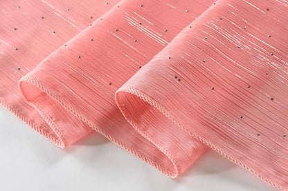 OurLore Chiffon Shawls Wraps for Women Sheer Glitter Scarf Sparkly Rhinestones Shoulder Sarong Cover Up Hijab for Wedding - color: Blush Pink
