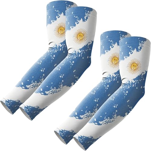 ROXUN Arm Sleeves, Cooling UV Sun Protection Sports Compression for Men/Women - color: 2 Pairs Argentina Flag