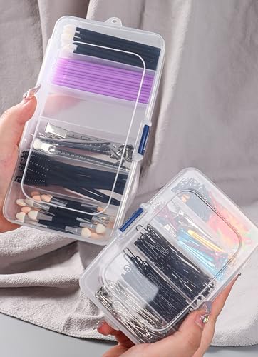 2 PACK Transparent Plastic Bead Organizers (6 Grids),Craft Organizers and Storage Beads Organizer, Art DIY, Crafts Jewelry Storage, Fishing Tackles, Size 7.48 x 3.94 x 1.38 in - size: 6 Grids