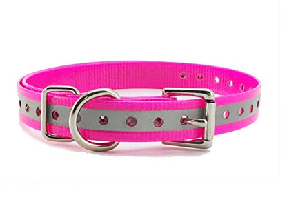 Waterproof TPU Replacement Strap for Dog Training Collar, 27.5 in - color: Pink Reflect