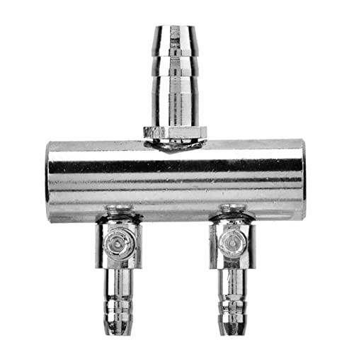 Aquarium Air Valve, Air Splitter Aquarium Tubing Connectors, Steel Aquarium Air Pump Accessories, Aquarium Aalve Aplitter for Fish Tank Air Pumps (8 to 4mm Two-Hole Splitter Head) - size: 8 to 4mm two-hole splitter head