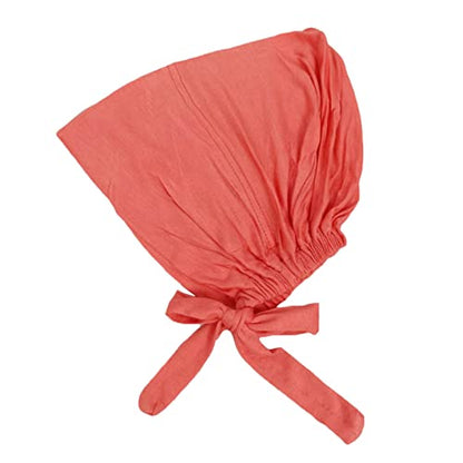 Chiffon Hijab with Undercap Fashion Solid Color Chiffon Head Wraps Under Scarf Caps Muslim Fashion Bandage - color: Watermelon Red