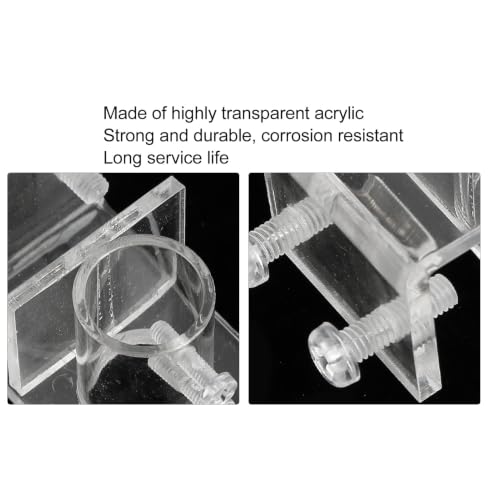 Pssopp Aquarium Water Pipe Clamp, Acrylic Aquarium Pipe Clip Clamp Holder Transparent Fish Hose Fix Clip for Aquarium in Out Pipe Single Hole 25mm/0.98in Inner Diameter