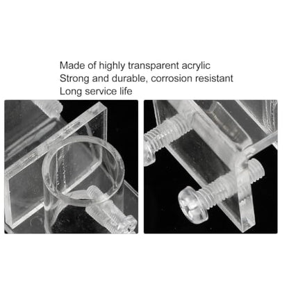 Pssopp Aquarium Water Pipe Clamp, Acrylic Aquarium Pipe Clip Clamp Holder Transparent Fish Hose Fix Clip for Aquarium in Out Pipe Single Hole 25mm/0.98in Inner Diameter