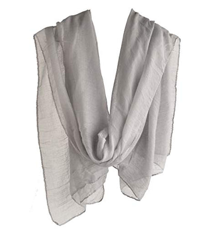 woogwin Women's Scarf Lady Light Soft Fashion Solid Shawl Wraps - color: Gray