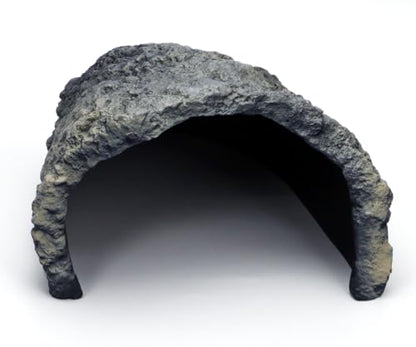 Rock Cave Habitat Hidden for Reptile and Amphibians.Terrarium & Aquarium Decor, Reptile hideout Hide Cave, Perfect for Bearded Dragons,Lizards,Snakes,Turtles,Geckos,Tortoises,Small Animals -Large Size - style: Extra Large Size ( Grey )