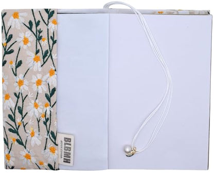 BLBMH 5x8 Book Cover | Handmade Non-Stretch Fabric Sleeve with Bookmark | for Paperback Bible Journal | Privacy Reading Gift for Women - Daisy 2 - color: Daisy 2
