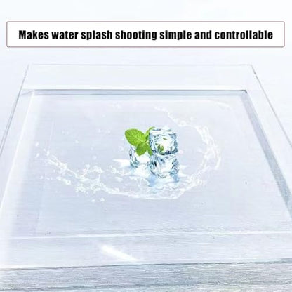 Transparent Acrylic Water Tank Display Box for Photography, Shallow Sink Prop, Deep Water Storage for Cosmetics, Coffee Tray, Desktop Organizer (30x30x5cm/11.8x11.8x2in)