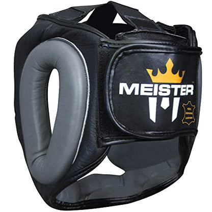 Meister Gel Full-Face Training Head Guard for MMA, Boxing & Muay Thai - Black/Charcoal - Small/Medium