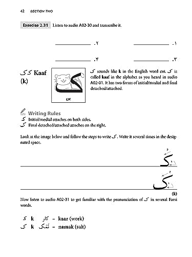 Reading & Writing Farsi (Persian): A Workbook for Self-Study: A Beginner's Guide to the Farsi Script and Language (Free Online Audio & Printable Flash Cards)