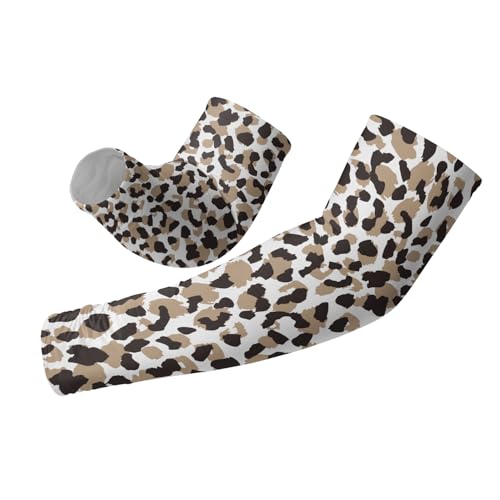 Cooling Arm Cover For Men & Women - Uv Sun Protection Arm Sleeves For Driving Golfing Fishing Cycling Hiking - color: Leopard, size: 5.1x20.4in