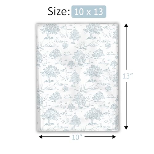 10x13 (100) Blue Toile Summertime Designer Poly Mailers Waterproof Self Sealing Tear Resistant Polymailers Shipping Envelopes Premium Printed Bags For Small Businesses - color: Blue Toile, size: 10x13