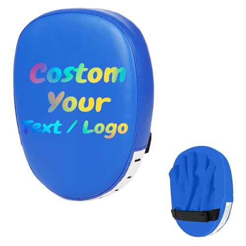 Custom Boxing Punching Mitts Personalized Training Boxing Hand Pads Customized Kickboxing Focus Pads Mitts Muay Thai - color: Blue