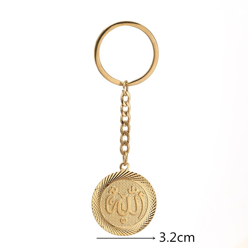 Islam Muslim Allah Pendant Keychain Women Necklace Religious Amulet Pendant Accessories Party Jewelry - color: Gold 1