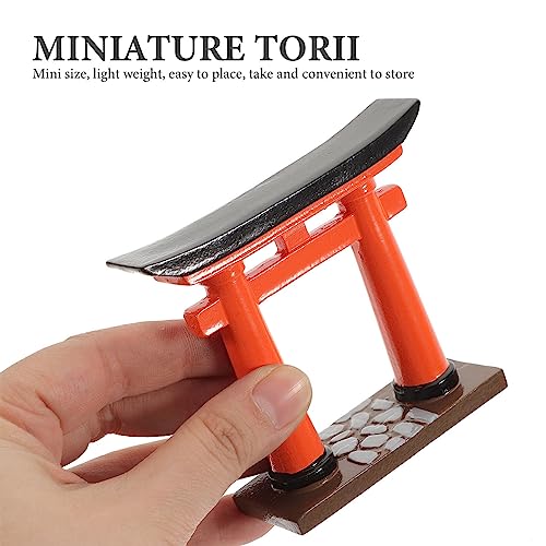Japanese Torii Gate, Japanese Shinto Altar Shelf Mini Torii Gate Resin Miniature Shrine Japan Decor for Fish Tank Bridge Bonsai Micro Landscape Fairy Garden Decoration